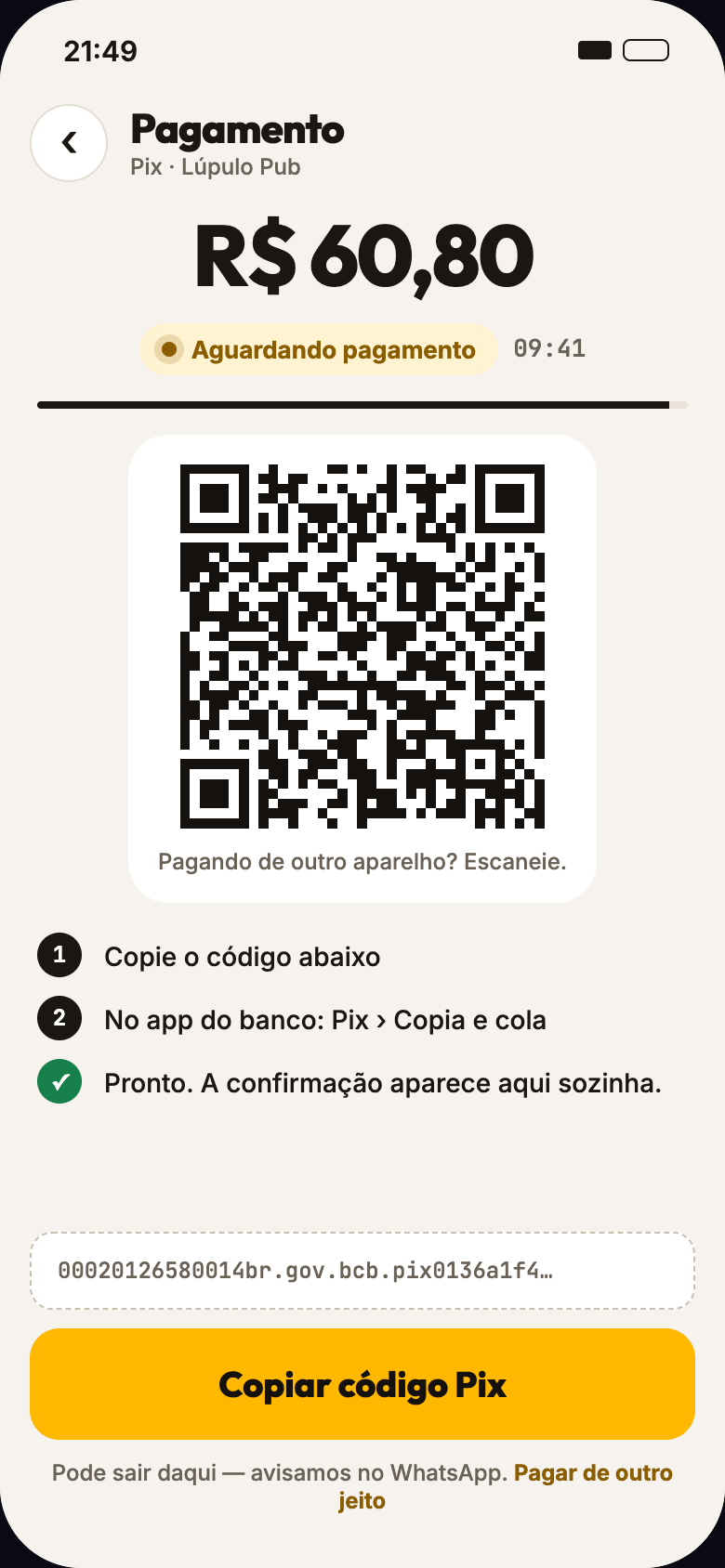 Pagamento por Pix